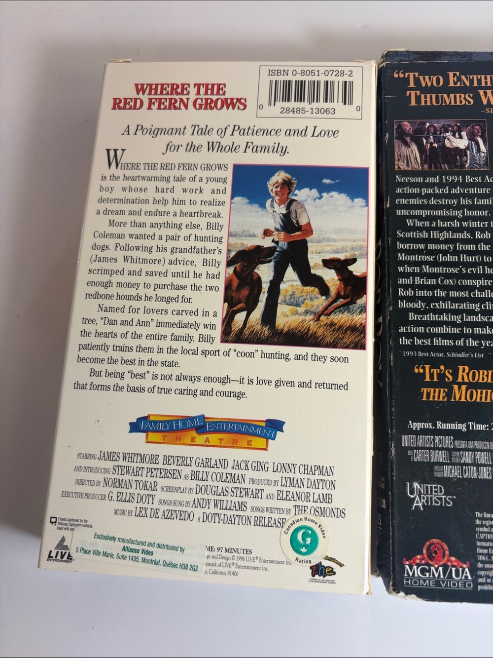 Lot of Vintage VHS Tapes - Rob Roy, Laura, and Where the Red Fern Grows - Picture 6 of 11